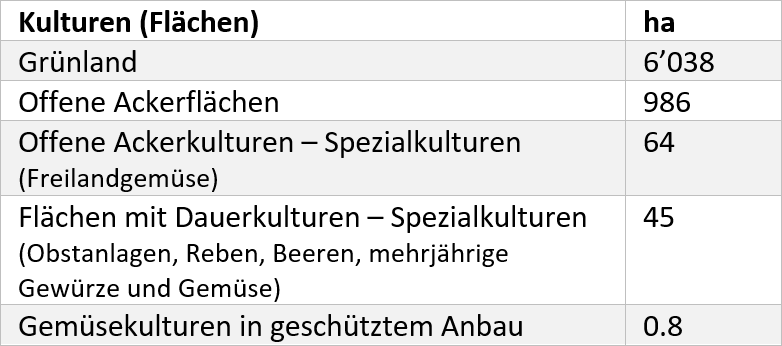 Tabelle Kulturen